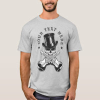 Custom Text Rock & Roll Skull with Crossed Guitars