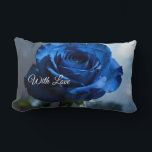 Custom Text – Romantic Blue Rose Floral Gift  Lumbar Cushion<br><div class="desc">Celebrate everlasting love with this romantic blue rose pillow,  featuring the words “Forever & Always.” A cosy accent and a heartfelt gift for couples,  anniversaries,  or Valentine’s Day.</div>