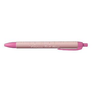 Custom Text Rose Gold Blush Glitter Sparkle Drips  Blue Ink Pen