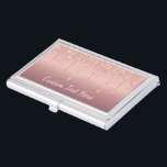 Custom Text Rose Gold Blush Glitter Sparkle Drips  Business Card Holder<br><div class="desc">Custom Text Rose Gold Blush Glitter Sparkle Drips Pink Wedding or Party Supplies / Gift - Add Your Unique Text / Name or Remove Text - Make Your Special Gift - Resize and move or remove and add text / elements with customisation tool. Design by MIGNED. Please see my other...</div>