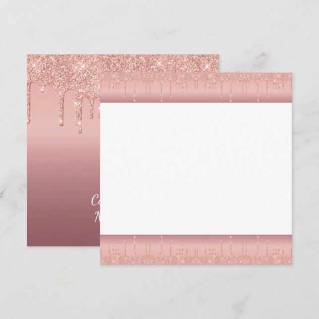 Custom Text Rose Gold Blush Glitter Sparkle Drips  Programme (Front/Back)