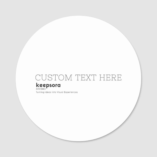 Custom Text Round Badge ID (Front)