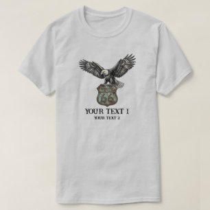 Custom Text Route 66 American Eagle Personalised T-Shirt