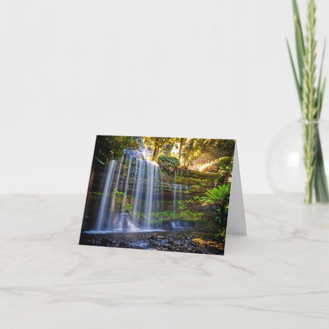 Custom text Russell Falls Australia greeting card (Front)