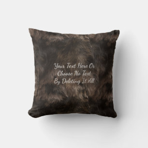Custom Text/ Rustic Country Faux Wild Animal Fur Cushion
