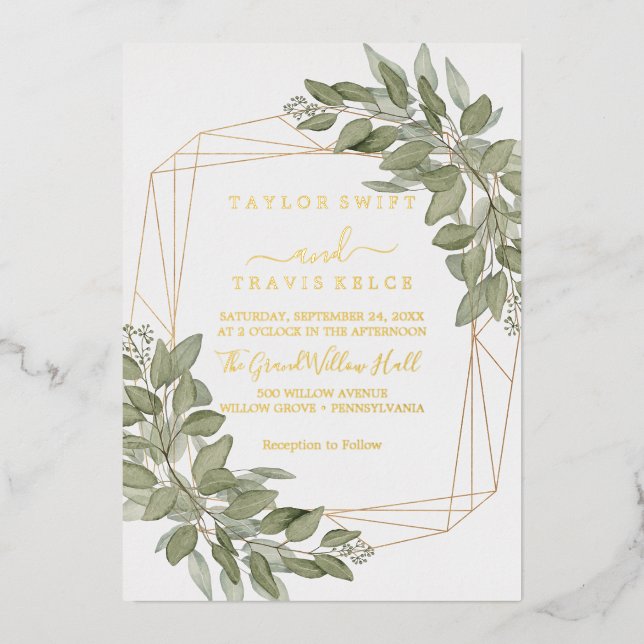 Custom Text | Rustic Elegant Greenery Watercolor  (Front)