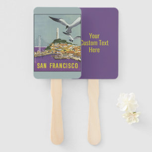Custom text San Francisco vintage travel Hand Fan