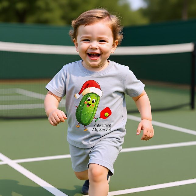 Custom text Santa's Pickleball Rally Baby T-Shirt (Custom text Santa's Pickleball Rally Baby T-Shirt)
