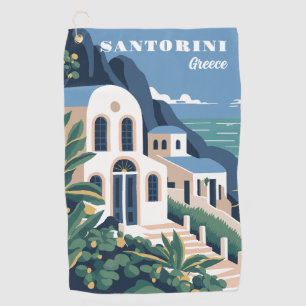 Custom Text Santorini Greece Golf Towel