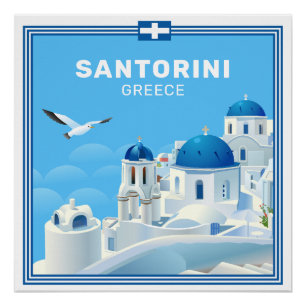 Custom Text Santorini Greece Poster
