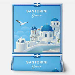 Custom Text Santorini Greece Wallpaper
