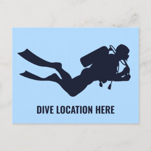 Custom Text Scuba Diving Postcard