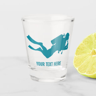 Custom Text Scuba Diving Shot Glass
