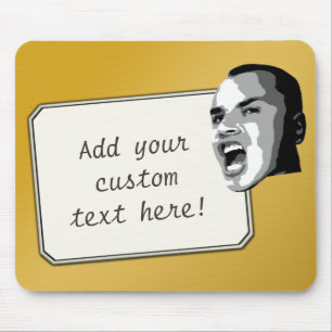 Custom Text Shout on Gradient Gold Mouse Pad