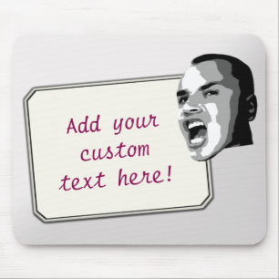Custom Text Shout on Gradient Silver Mouse Pad