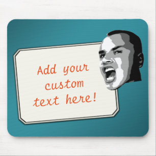 Custom Text Shout on Gradient Teal Mouse Pad