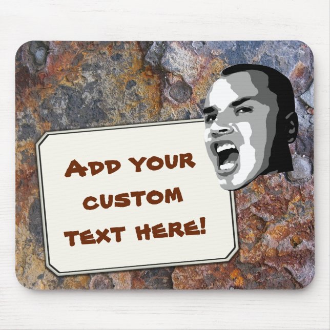 Custom Text Shout on Grungy Rock Structure Mouse Pad (Front)