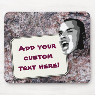 Custom Text Shout on Pink Rock Texture Mouse Pad