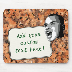 Custom Text Shout on Spotted Rock Surface Mouse Pad