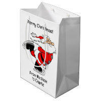 Custom Text Skating Santa