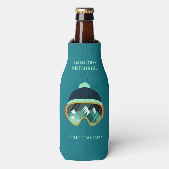 Custom Text Ski Mask Bottle Cooler (Bottle Front)