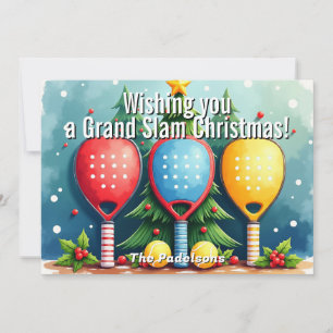 🎾🎄Custom text, Snowfall Smashmas Holiday Card