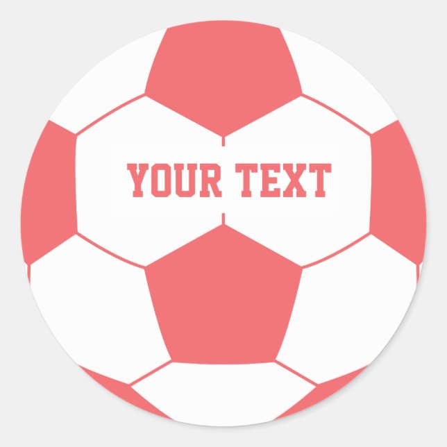 Custom Text Soccer ball Classic Round Sticker (Front)
