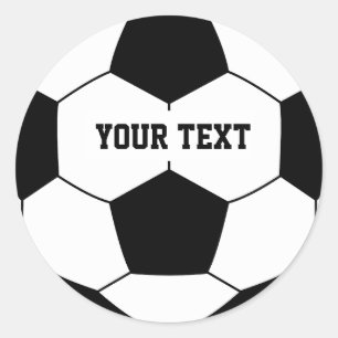 Custom Text Soccer ball Classic Round Sticker