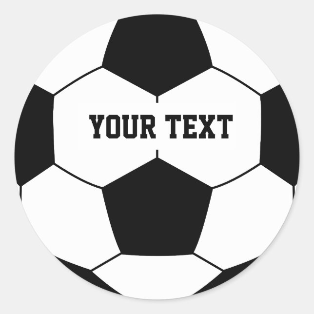 Custom Text Soccer ball Classic Round Sticker (Front)