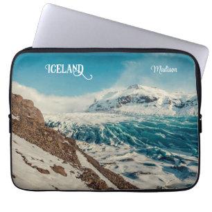 Custom Text Solheimajokull, Iceland Laptop Sleeve