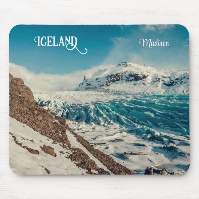 Custom Text Solheimajokull, Iceland Mouse Pad (Front)