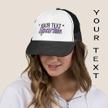 Custom text Sparkle purple glitter effect Trucker Hat<br><div class="desc">Add your own caption to complete this "... Sparkle" slogan,  in light purple-coloured faux glitter and black text.</div>