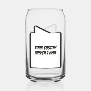 Custom Text Speech Bubbles Can Glass