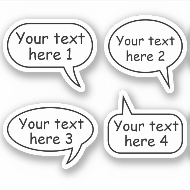 Custom text speech word bubbles (Front)