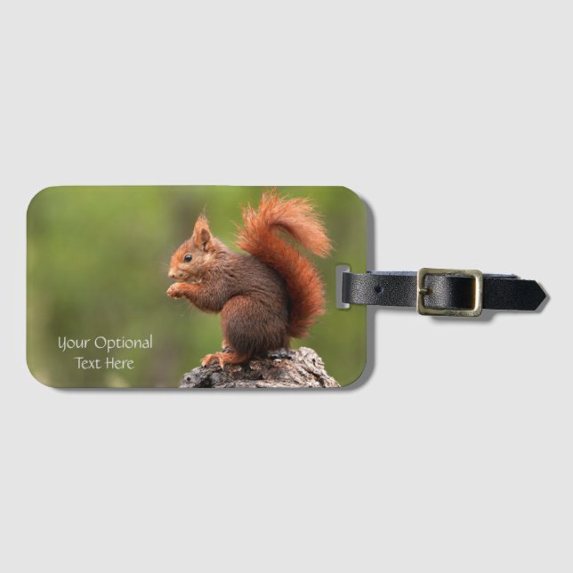 Custom Text Squirrel Luggage Tag (Front Horizontal)