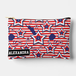 Custom text Stars, Stripes & Pickleball Accessory Pouch