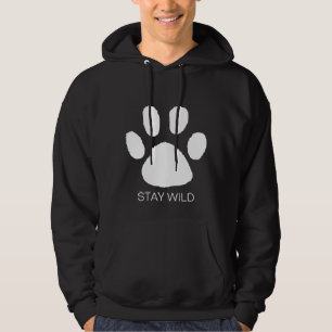 Custom text Stay wild Tiger feet black and white Hoodie