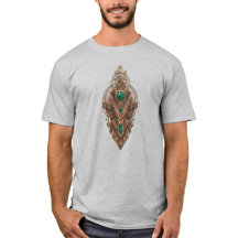 Custom Text Steampunk Emerald Gemstone Tribal
