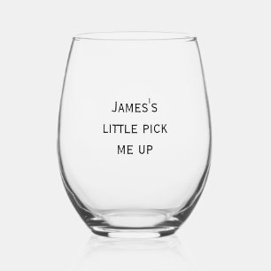 Custom Text Stemless Wine Glass