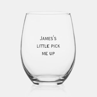 Custom Text Stemless Wine Glass