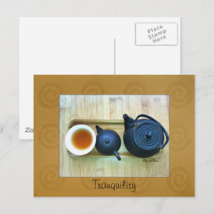 Custom Text Still Life Tea Setting Photo Postcard