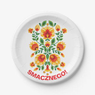 Custom text💛🧡❤️Stunning polish Folk Wycinanki  Paper Plate