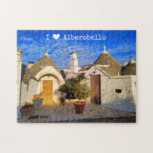 Custom text, stunning town of Alberobello, Puglia  Jigsaw Puzzle