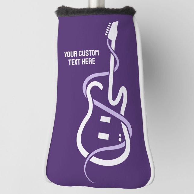 Custom Text Stylised Guitar Golf Head Cover (Rotate 90)