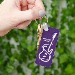 Custom Text Stylised Guitar Key Ring