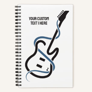 Custom Text Stylised Guitar Notebook