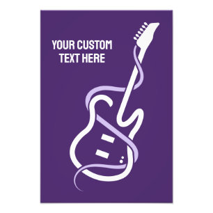 Custom Text Stylised Guitar Photo Print