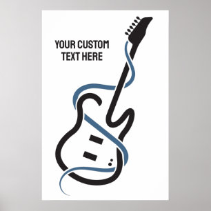 Custom Text Stylised Guitar Poster