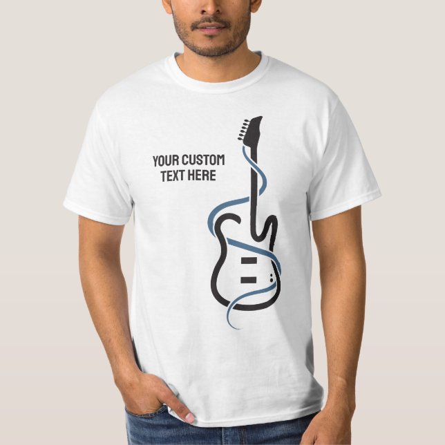 Custom Text Stylised Guitar T-Shirt (Front)