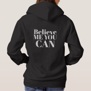 Custom Text Stylish Modern Minimal Women Black Hoodie